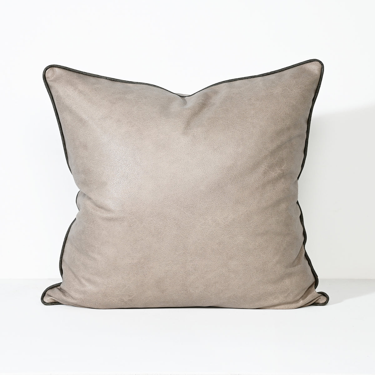 Kunstleder Taupe - Vinylkissen - 55 X 55